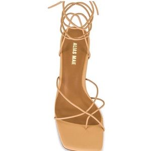NEW Alias Mae Lune Heel Natural Nude Tan Leather Low Heeled Sandal
Strappy 38 8
